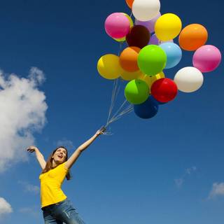HD balloon girl wallpaper