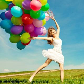 HD balloon girl wallpaper