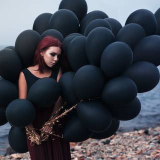 HD balloon girl wallpaper