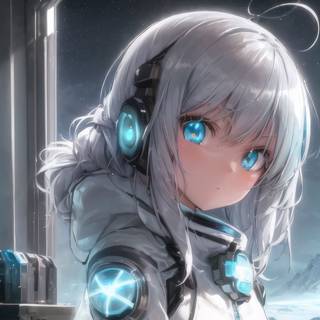 Tech anime girl wallpaper