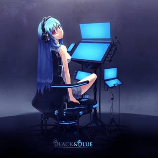 Tech anime girl wallpaper