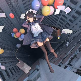 HD balloon girl wallpaper