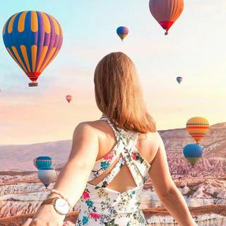 HD balloon girl wallpaper