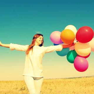 HD balloon girl wallpaper