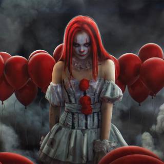 HD balloon girl wallpaper