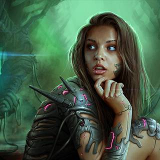 Fantasy science fiction girl wallpaper