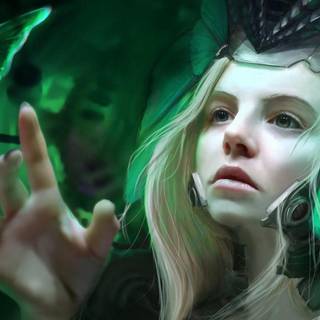 Fantasy science fiction girl wallpaper