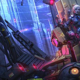 Fantasy science fiction girl wallpaper