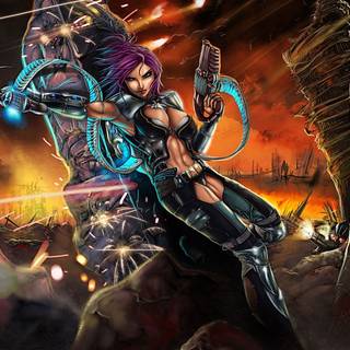 Fantasy science fiction girl wallpaper