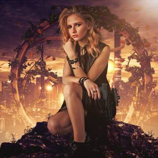 Fantasy science fiction girl wallpaper