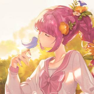 Anime pink 4k PC wallpaper