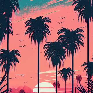 Palm tree summer aesthetic wallpaper