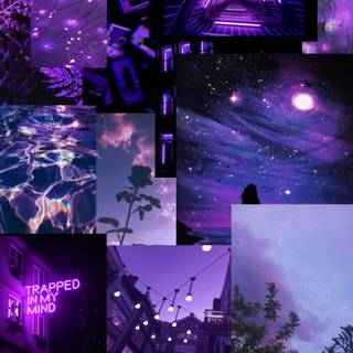 Dark purple collage wallpaper
