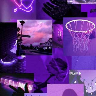 Dark purple collage wallpaper