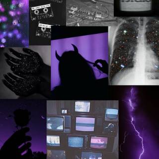 Dark purple collage wallpaper