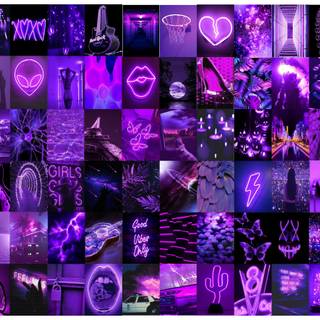 Dark purple collage wallpaper