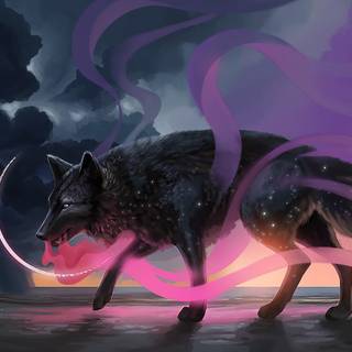 Black wolf anime wallpaper