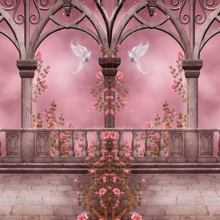 Rose garden art wallpaper