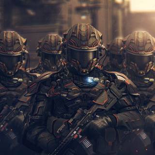 Sci fi soldier wallpaper