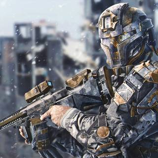 Sci fi soldier wallpaper