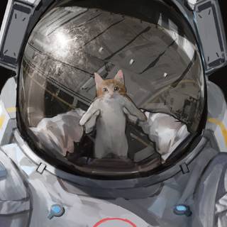 Cat astronaut wallpaper
