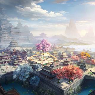 Chinese village wallpaper