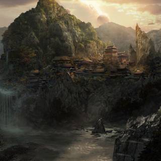 Chinese village wallpaper