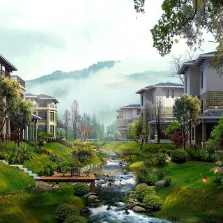 Chinese village wallpaper