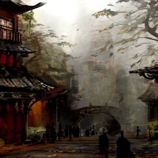 Chinese village wallpaper