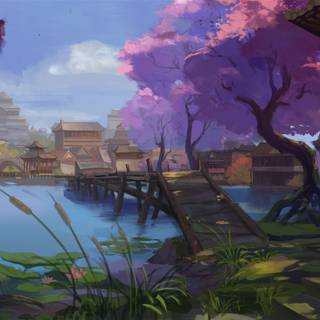 Chinese village wallpaper