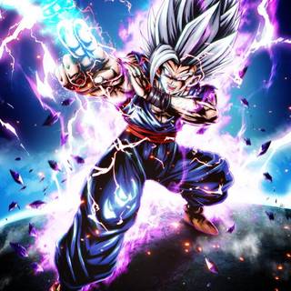 Super Saiyan white wallpaper