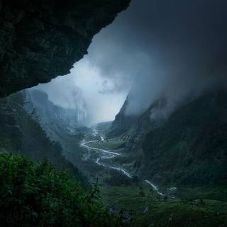 Rainy mountains wallpaper