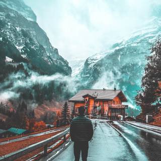 Rainy mountains wallpaper