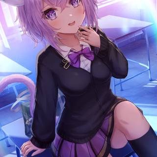 Nekomata Okayu phone wallpaper