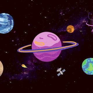 Aesthetic space PC wallpaper