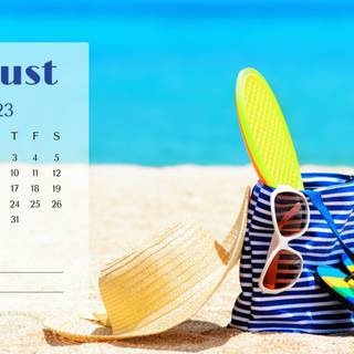 August 2023 calendar wallpaper