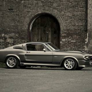 Vintage black Mustang wallpaper