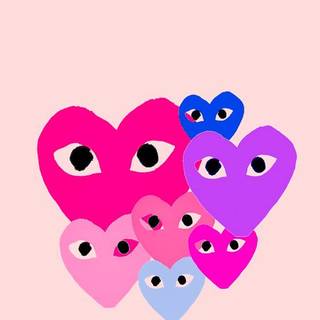 CDG hearts wallpaper