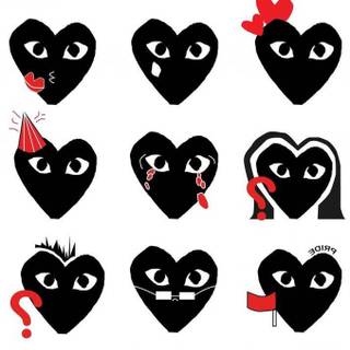 CDG hearts wallpaper