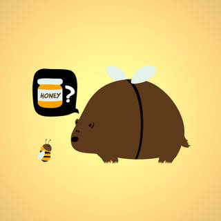 Bee and bear wallpaper