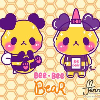 Bee and bear wallpaper