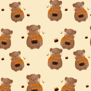 Bee and bear wallpaper