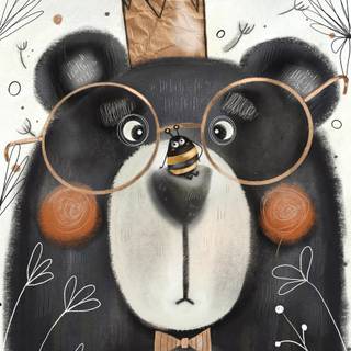 Bee and bear wallpaper