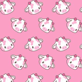 Cute strawberry cow wallpaper