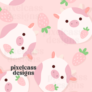Cute strawberry cow wallpaper