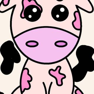 Cute strawberry cow wallpaper