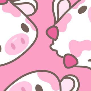 Cute strawberry cow wallpaper