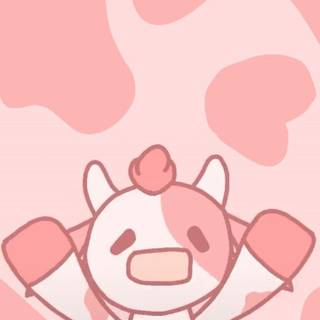 Cute strawberry cow wallpaper