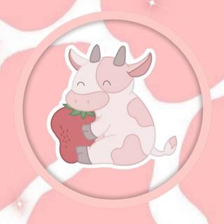 Cute strawberry cow wallpaper