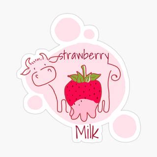 Cute strawberry cow wallpaper
